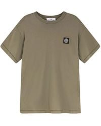 Stone Island - Slim Fit T-Shirt With Compass Badge - Lyst