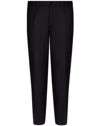 Dolce & Gabbana - Tailored Wool Trousers With Pressed Crease - Lyst