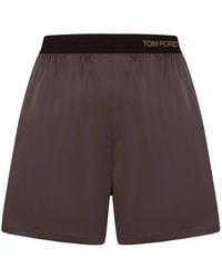 Tom Ford - Silk Shorts With Velvet Band - Lyst