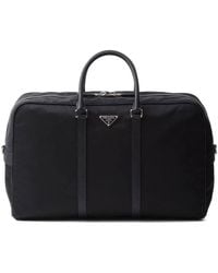Prada - Re-Nylon And Saffiano Leather Duffel Bag - Lyst