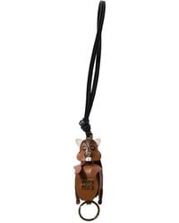 Miu Miu - Cognac Leather Key Ring Trick - Lyst