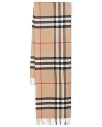 Burberry - Luxurious Cashmere Scarf With Giant Check Motif And Fringed Hems - Lyst