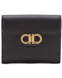 Ferragamo - Gancini Grained Leather Compact Wallet - Lyst