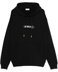 Off-White c/o Virgil Abloh - Logo-Embroidered Drawstring Hoodie - Lyst