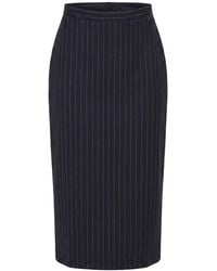 Givenchy - Wool Striped Midi Skirt - Lyst