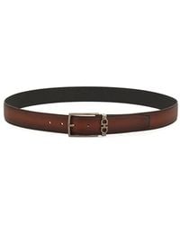 Ferragamo - Textured Logo Buckle Belt - Lyst
