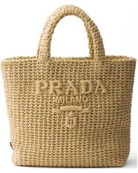 Prada - Small Crochet Tote Bag - Lyst
