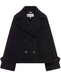 Chloé - Oversized Short Wool Coat - Lyst