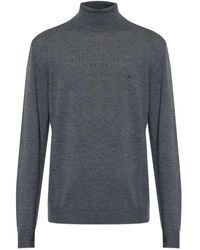 Etro - Logo-embroidered Wool Turtleneck Sweater - Lyst