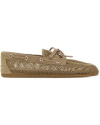 Miu Miu - Perforated Suede Loafers Shoes - Lyst