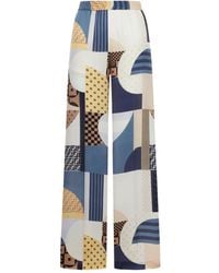 パンツ Fendi Patchwork Print Silk Pants Fendi Patchwork print silk crepe Pants | Luxury Designer