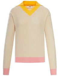 Fendi - Light Cotton And Silk Sweater - Lyst