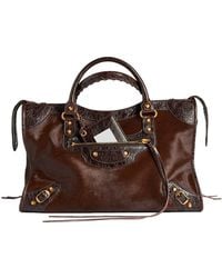 Balenciaga - Medium Le City Bag In Pony Skin And Arena Leather - Lyst
