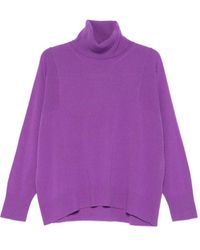 Roberto Collina - Oversized Fit Wool Turtleneck Sweater - Lyst