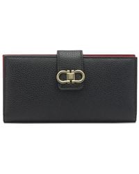 Ferragamo - Gancini Grained Leather Continental Wallet - Lyst