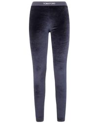 Tom Ford - Stretch Lustrous Velour Signature Leggings - Lyst