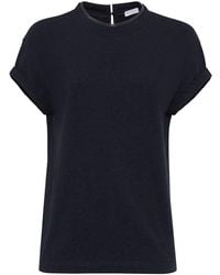 Brunello Cucinelli - Stretch Cotton Jersey T-Shirt With Precious Faux Layering - Lyst