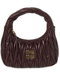 Miu Miu - Wander Matelassã Nappa Leather Small Hobo Bag - Lyst