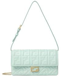 Fendi - Wallet On Chain Baguette In Nappa With Ff Pattern - Lyst