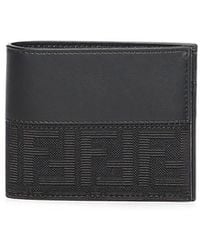 Fendi - Bifold Ff Jacquard And Leather Wallet - Lyst
