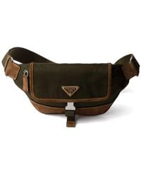 Prada - Re-nylon And Suede Belt Bag - Lyst