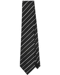 Saint Laurent - Wide Silk Jacquard Striped Tie - Lyst