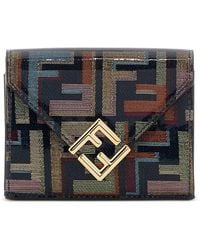 Fendi - Ff Diamonds Multicolour Glazed Ff Fabric Wallet - Lyst