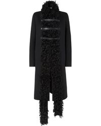 Fendi - Wool And Shearling Coat - Lyst