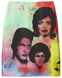 Versace - Printed Silk Twill Pencil Skirt - Lyst