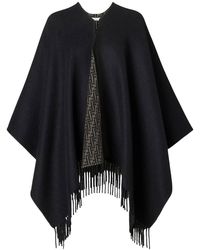 Fendi - Wool And Cashmere Poncho Ff Pumpkin - Lyst