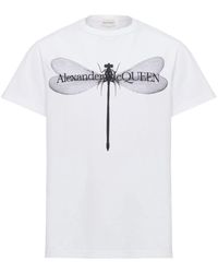 Alexander McQueen - Dragonfly Print Organic Cotton T-shirt - Lyst