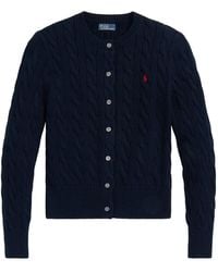 Polo Ralph Lauren - Cotton Cardigan With Embroidered Logo - Lyst