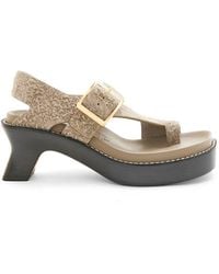 Loewe - Luxury Ease Heel Sandal In Brushed Suede - Lyst
