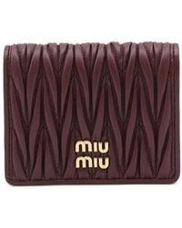 Miu Miu - Small Matelassã Nappa Leather Wallet With Snap Closure - Lyst