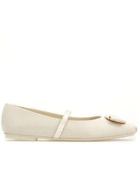 Ferragamo - Zina Leather Ballet Flats - Lyst