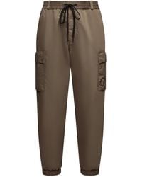 Moncler - Cuffed Nylon Trousers Khaki - Lyst