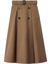 Burberry - Gabardine Midi Trench Skirt Clothing - Lyst