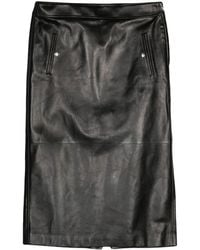 McQueen - Low-Rise Leather Skirt - Lyst