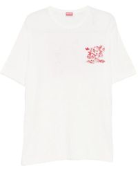 KENZO - Crewneck Embroidered T-Shirt - Lyst