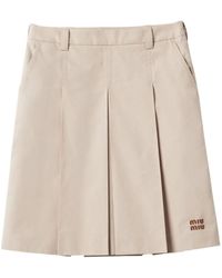 Miu Miu - Panama Cotton Skirt - Lyst