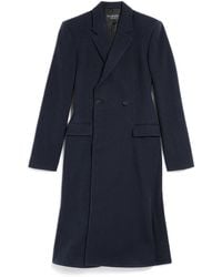 Balenciaga - Godet Brushed Wool Midi Coat Clothing - Lyst