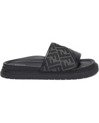 Fendi - Diagonal Ff Jacquard Slides - Lyst