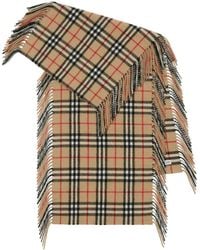 Burberry - Check Scarf With Bangs Accessories - Lyst