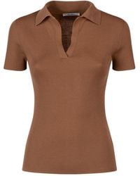 Max Mara - Shirt Collar Ribbed Polo - Lyst