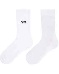 Y-3 - Logo-Embroidered Ribbed Socks - Lyst