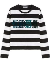 Max Mara - 1951 Embroidery Wool Striped Sweater - Lyst