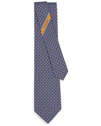 Ferragamo - Silk Tie With Gancini Print - Lyst