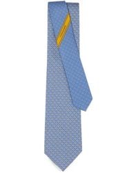 Ferragamo - Square Gancini Print Silk Tie - Lyst