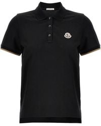 Moncler - Logo-Patch Polo Top - Lyst