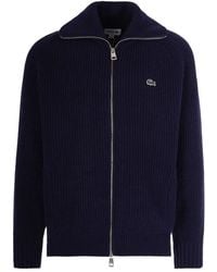 Lacoste - Zip Logo Cardigan - Lyst